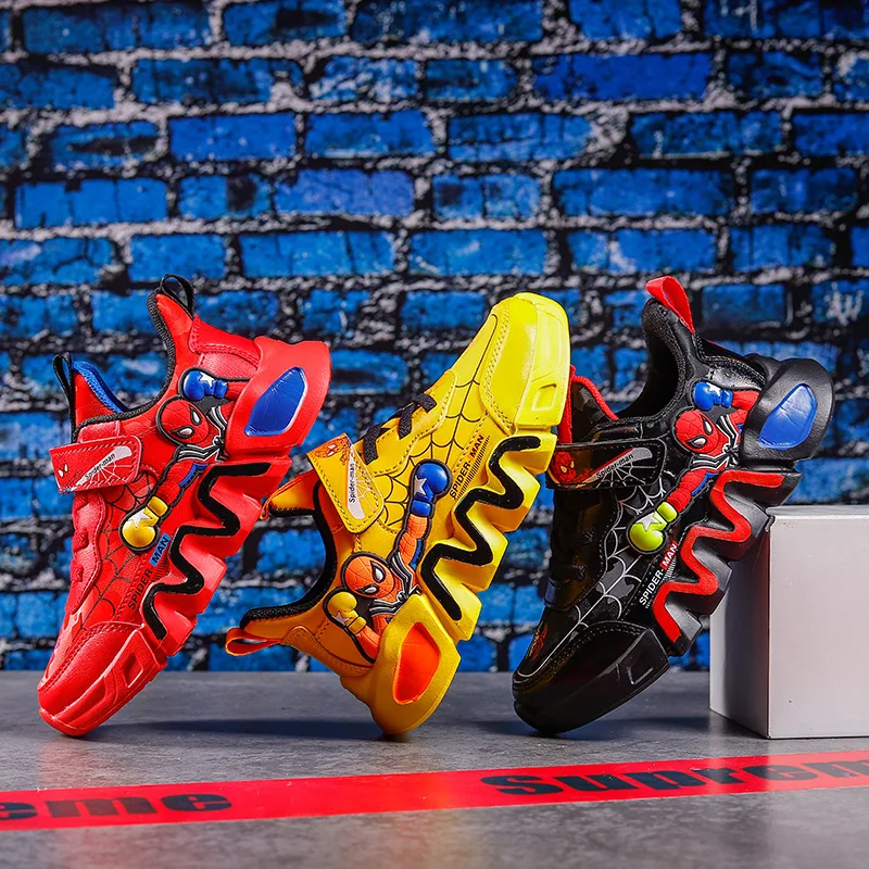 Children\'s Sports Shoes Spider-man Cartoons Boys Casual Running Shoes Light And Soft ACcomfortable Spring Sneakers