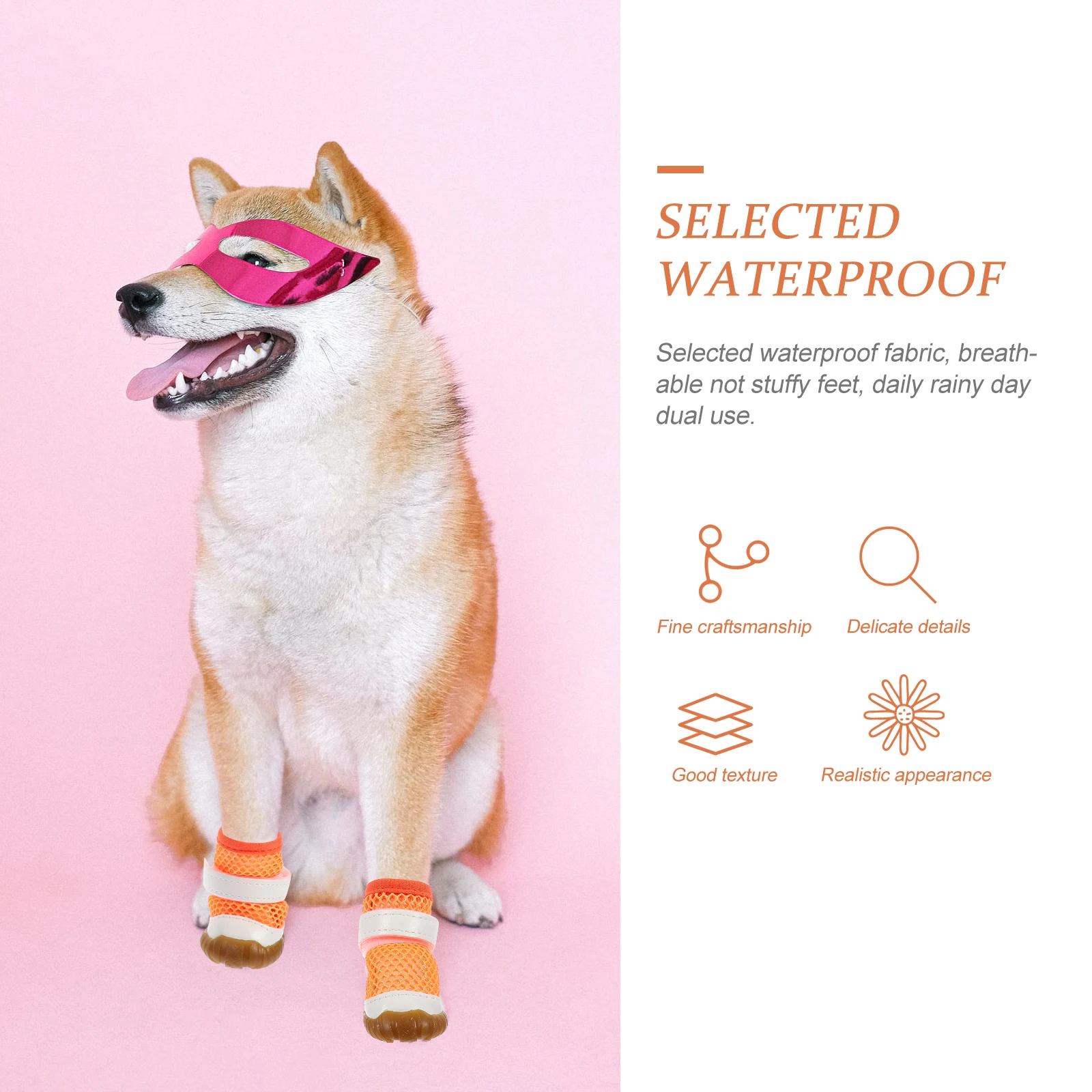 

4pcs Summer Dog Breathable Wear-Resistant Puppy Shoes Decorative Pet Shoes For Outdoor Indoor Protection Glass Stone Nail