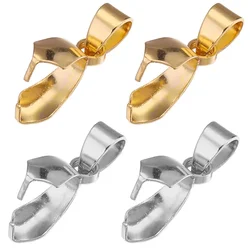 20 stücke edelstahl Anhänger Verschlüsse Pinch Clip Bail Haken Stecker Stahl Farbe Fermoir Connecteur Collier Für Halskette DIY