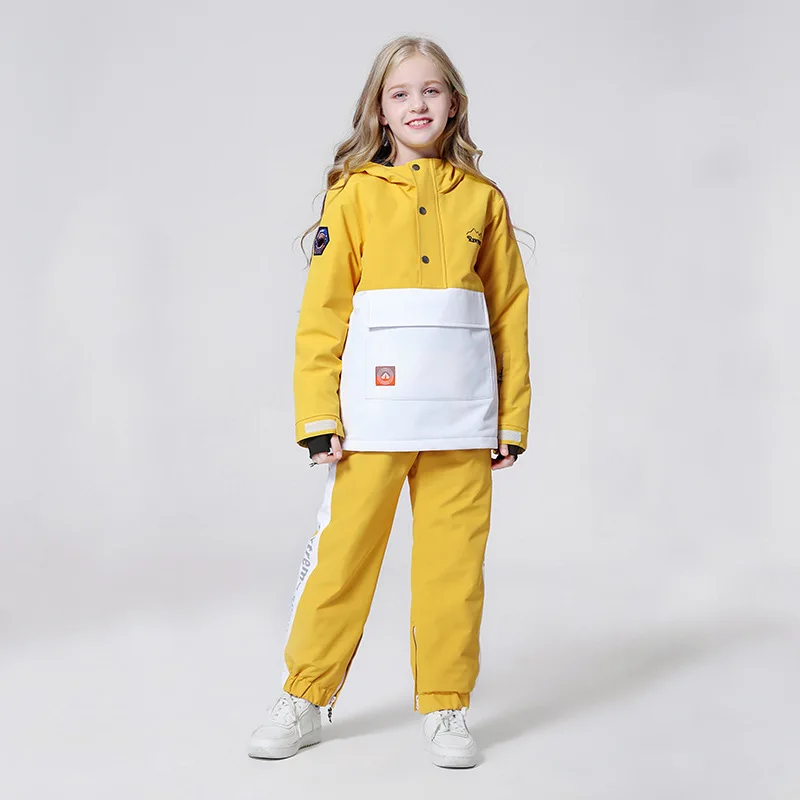 Trajes de esquí para niños y niñas, chaquetas de Snowboard impermeables a prueba de viento, conjunto de esquí, pantalones de nieve cálidos, ropa de invierno, novedad de 2022