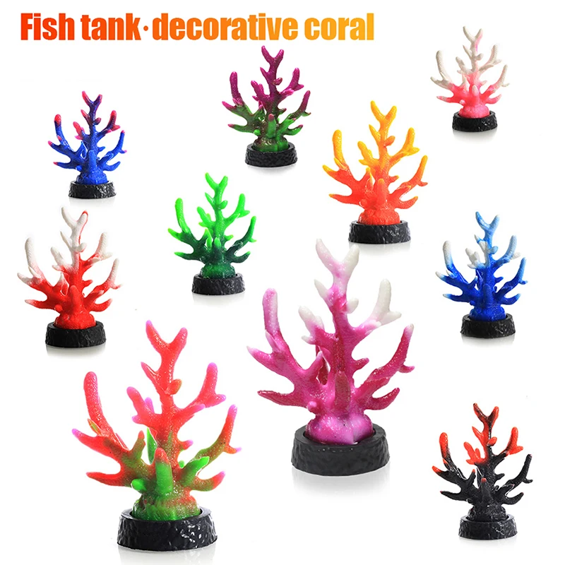 2 Pcs Creative Simulation Mini Coral Reef Aquarium Ornaments Fish Tank Decorations Home Tank Landscape Decor Accessories