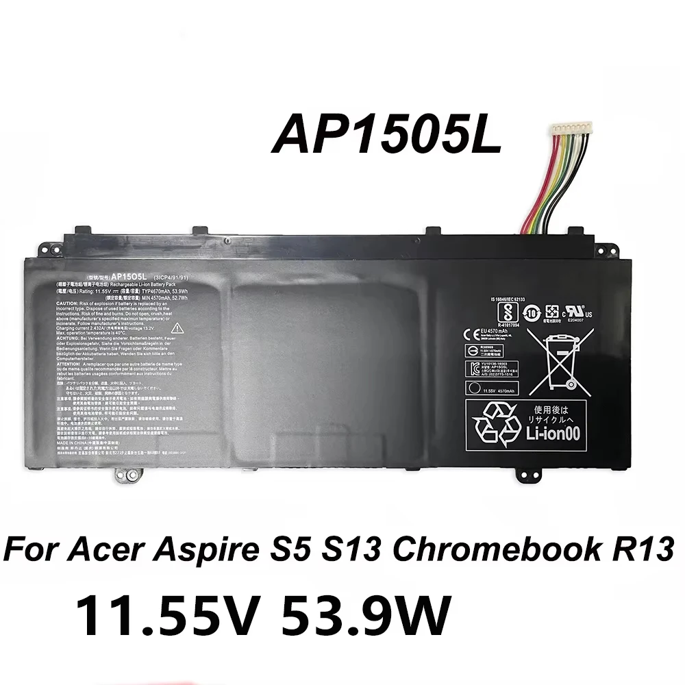 AP1505L 11.55V 53.9W Laptop Battery For Acer Aspire S13 S5-371-76GS S5-371-52JR S5-371-53NX S5-371T-58CC S5-371-572Z Series