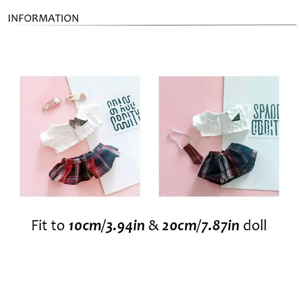 Adorabile Uniforme JK in Cotone, Abiti Morbidi per Idol, Vestiti Kawaii Imbottiti 10CM/20CM per Giocare a Casa