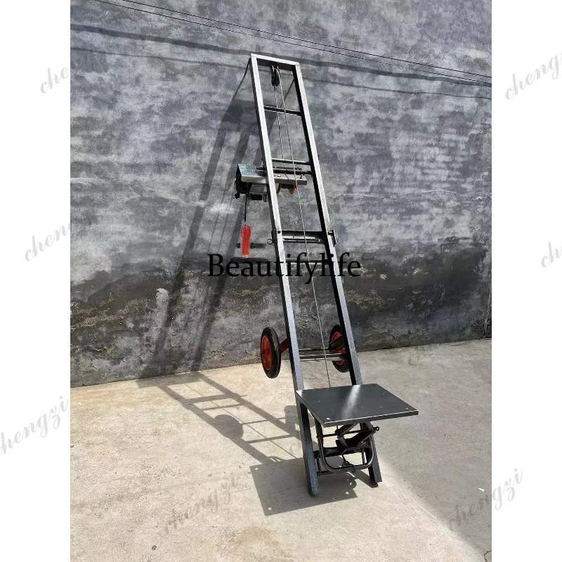 

81 Folding fish hoist platform for brick loading at construction sites, electric mobile loader, vehicle-mounted fish hoist