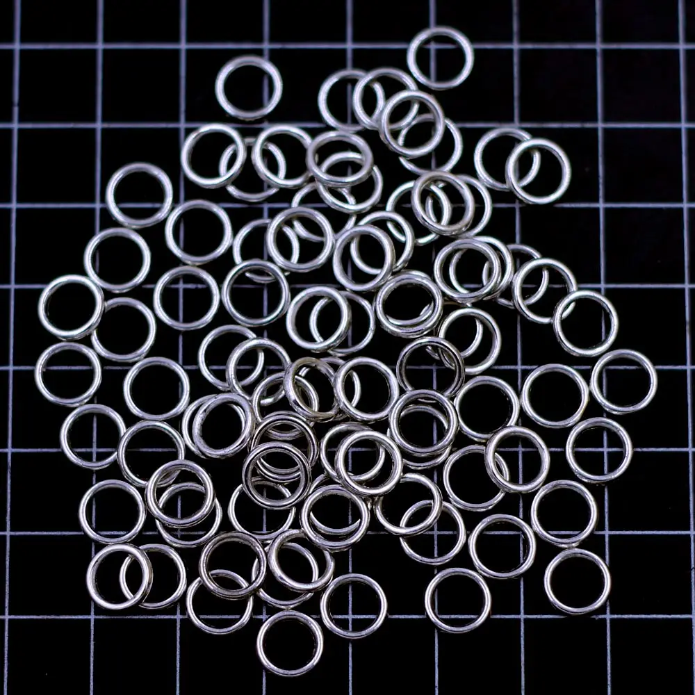 100 Stück geschlossene Bieger inge gelötet runde Metall Silber Ton Schmuck DIY Befunde 8mm – Detail 3