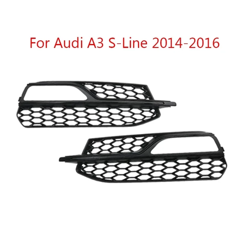 

2PCS Car-Styling Car Front Bumper Fog Light Grille Grill Cover for Audi A3 Sline S3 2014 2015 2016