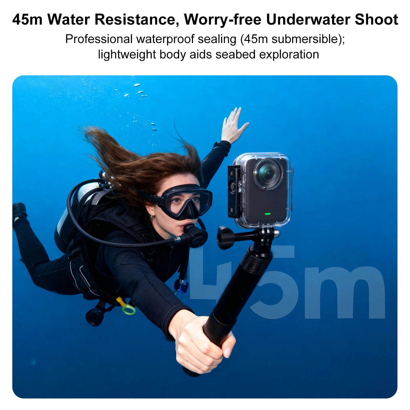 Waterproof Diving Case For DJI OSMO 360 Underwater Camera Housing ,144FT/45M Depth Protection, Tempered Glass Lens & PC Shell
