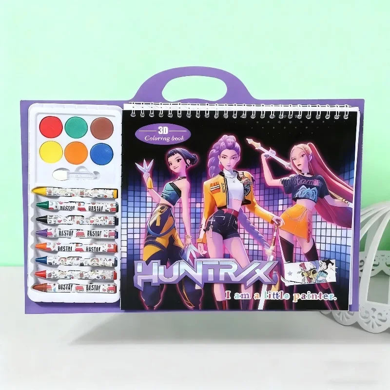 KPop شيطان الصيادين تتبع اللوحة أنيمي الكرتون خط رسم الأطفال رسم تلوين كتاب صور طفل عيد ميلاد عطلة هدية #3