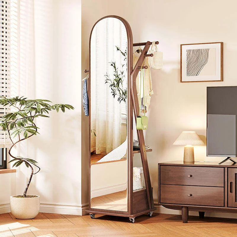 Bedroom floor mirror, clothes rack storage cabinet, and wardrobe coat rack, suitable for dressing rooms and living rooms