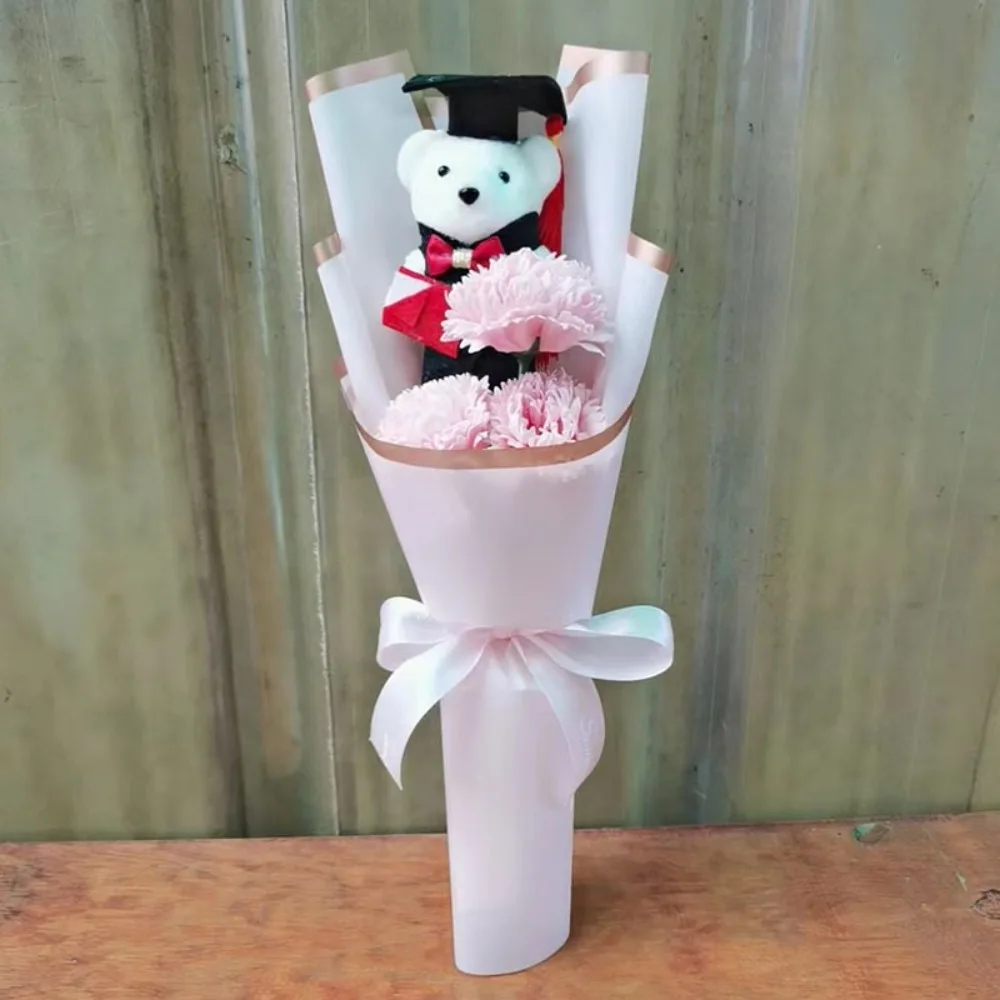 

Sunflower Bear Bouquet Rose Plush Toy Sunflower Soap Flower Graduation Gift Bouquet Decoration Cartoon Lovely Bear