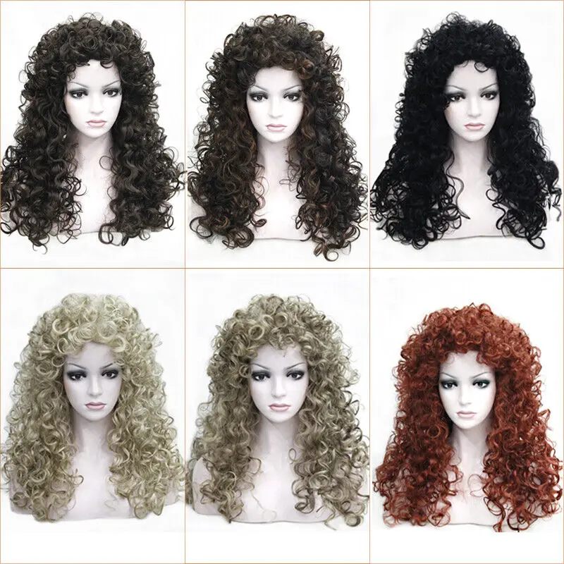 

Spiral Curls Fluffy Half Full Natural Hair Ladies Wig 9 Color