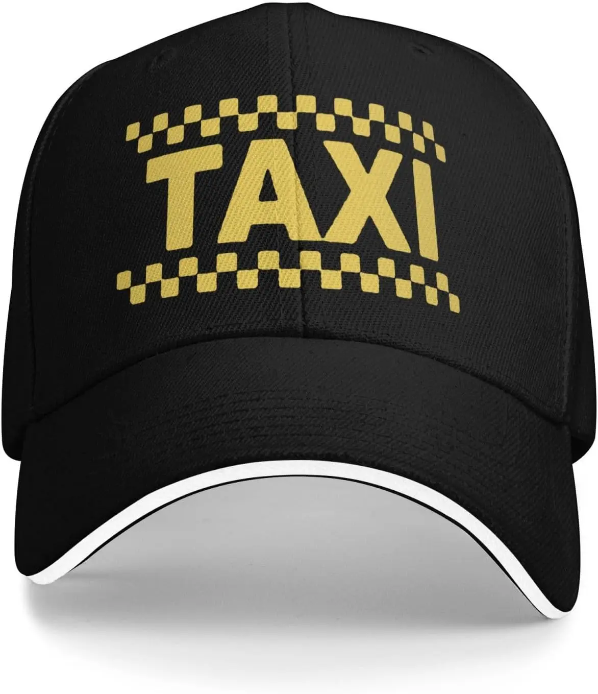 Taxi Cab Driver Checker Pattern Baseball Cap Casual Polyester Sun Protection Adjustable Hat