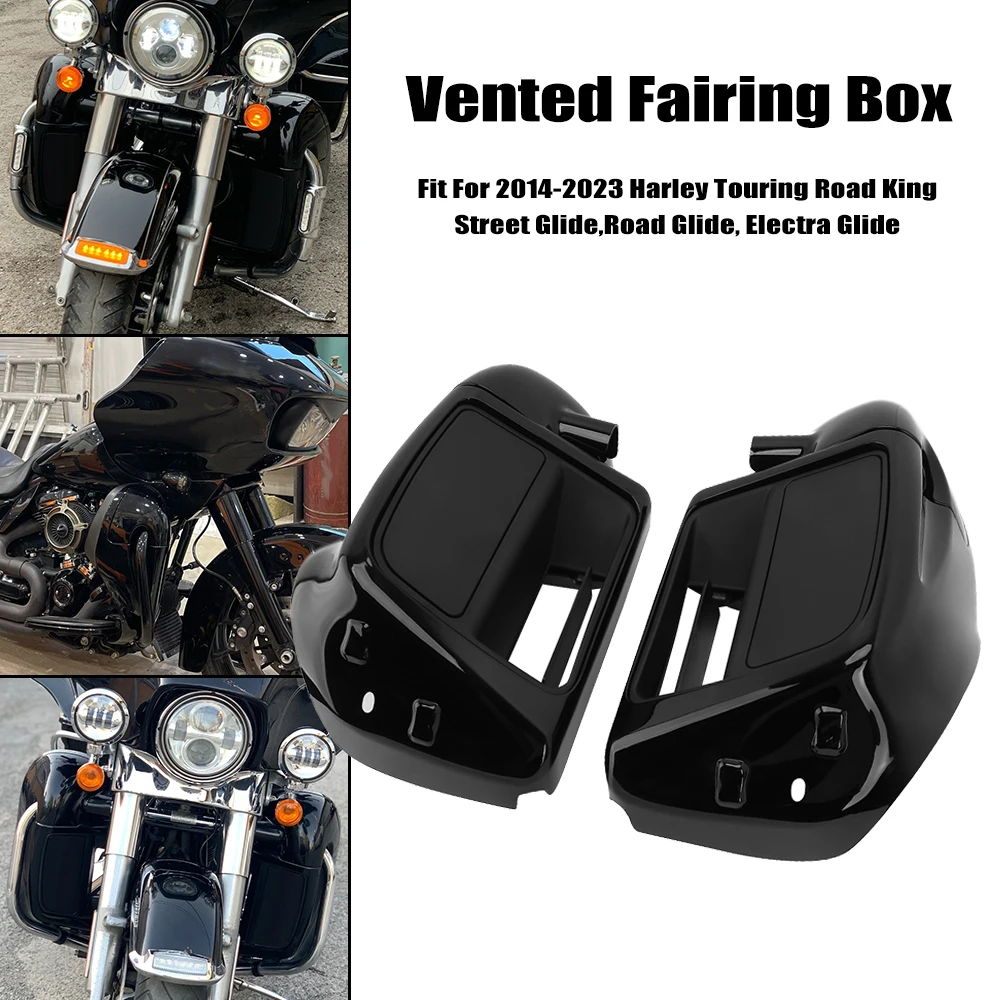 

Motorcycle Accessories For Harley Touring Street Glide Road King Electra Ultra 2014-Up Black Lower Vented Leg Fairing Glove Box