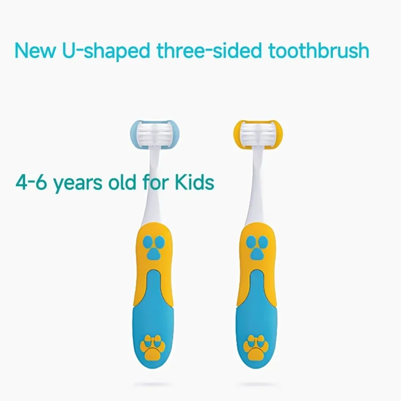 

Cute New 3D 3-Sides Toothbrush C-Typed Children's Toothbrush Silicone Brush Head Soft Bristles for Oral Care