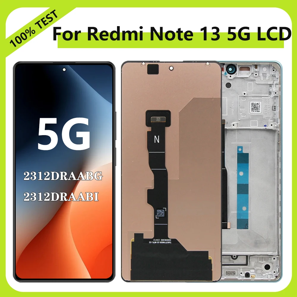 Super AMOLED Note 13 5G 2312DRAABG 2312DRAABI LCD Display Screen For Xiaomi Redmi Note13 LCD Display with Touch Screen Digitizer