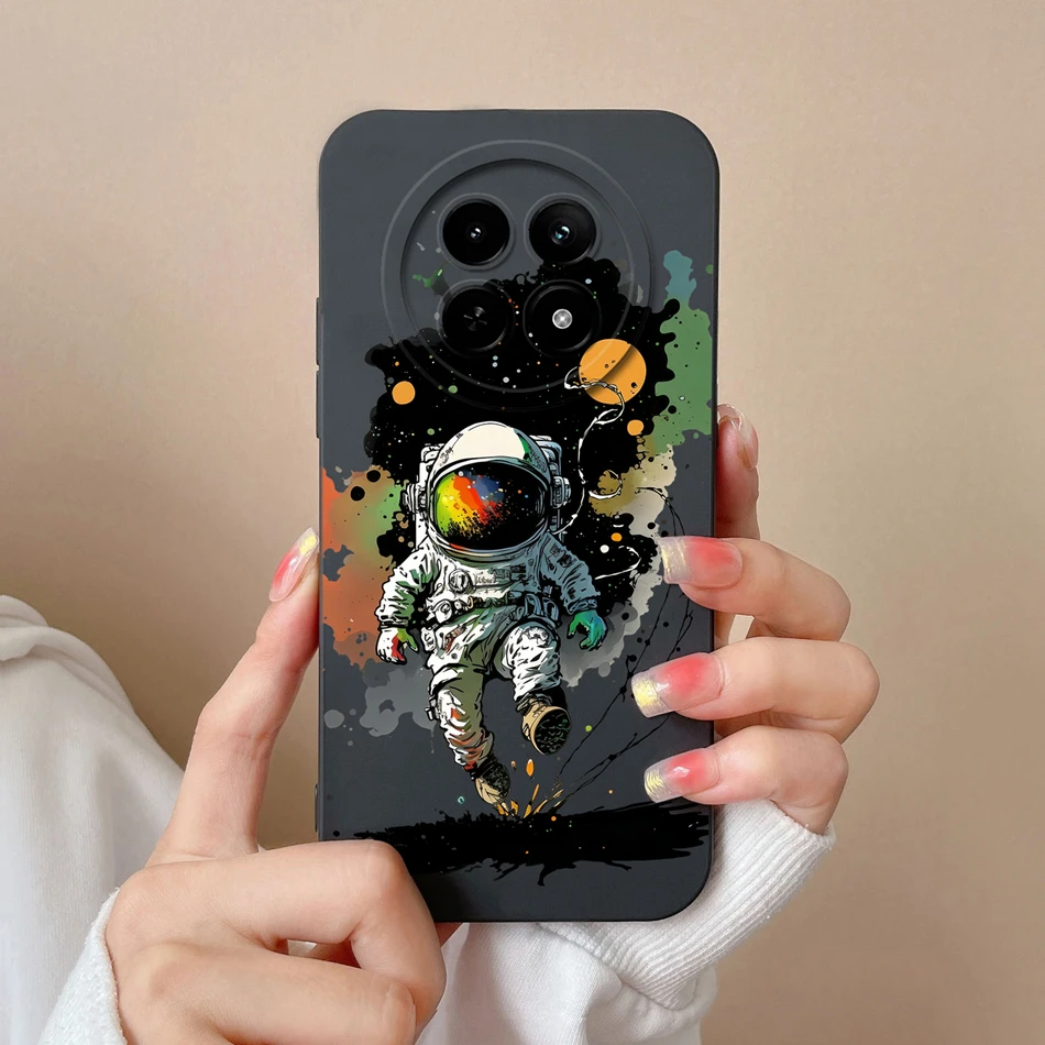 Liquid Silicone Soft Bumper Phone Cover, Cute Cartoon Case para Realme 12 Pro Plus 12X, Oppo Realme12 Lite, Proteção da câmera