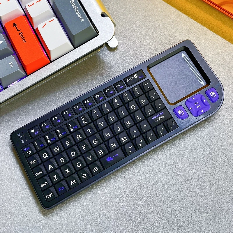 2-in-1 Mini Wireless Keyboard Handheld Bluetooth Keyboard with Trackpad Keyboard and Mouse Integrated Portable Keypad PC Gifts