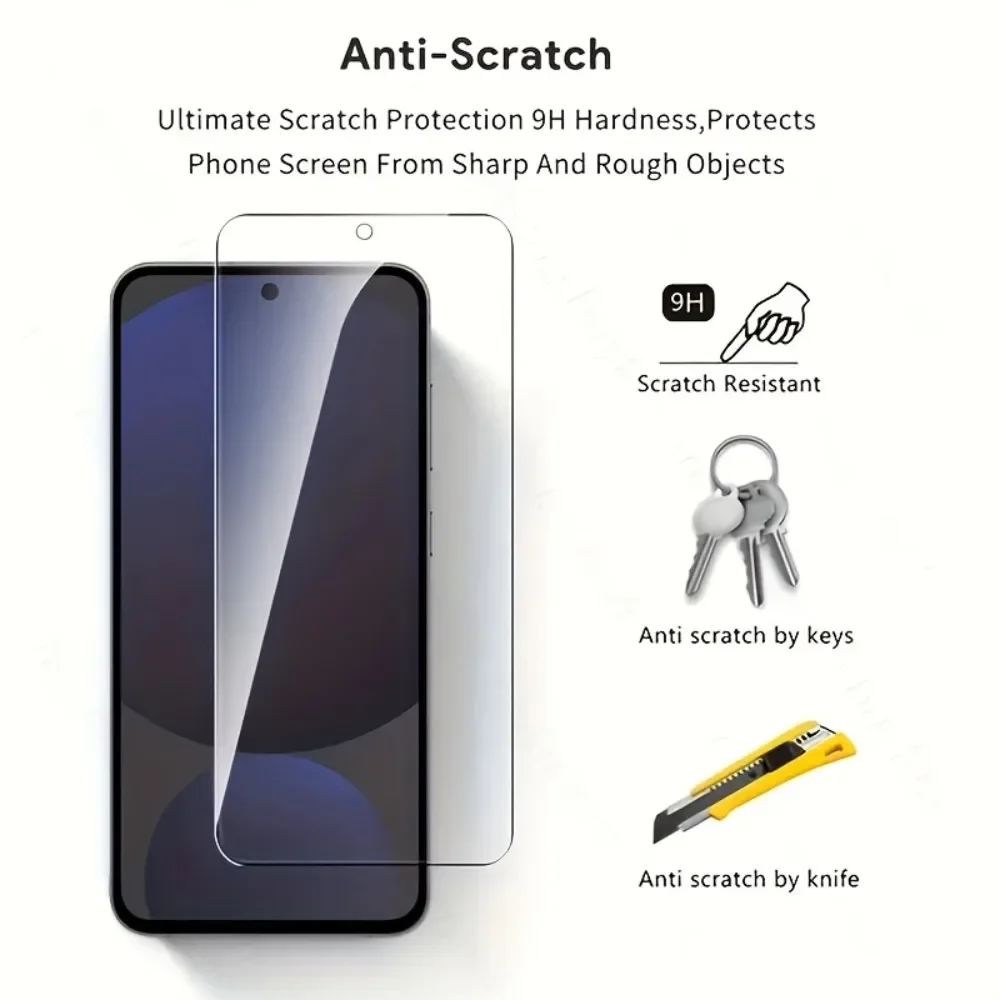 3 قطعة زجاج مقسى عالي الوضوح لهاتف سامسونج جالاكسي S25 Edge S24 S25 Ultra S23 S21 S22 Plus S24 FE واقي شاشة سهل التركيب