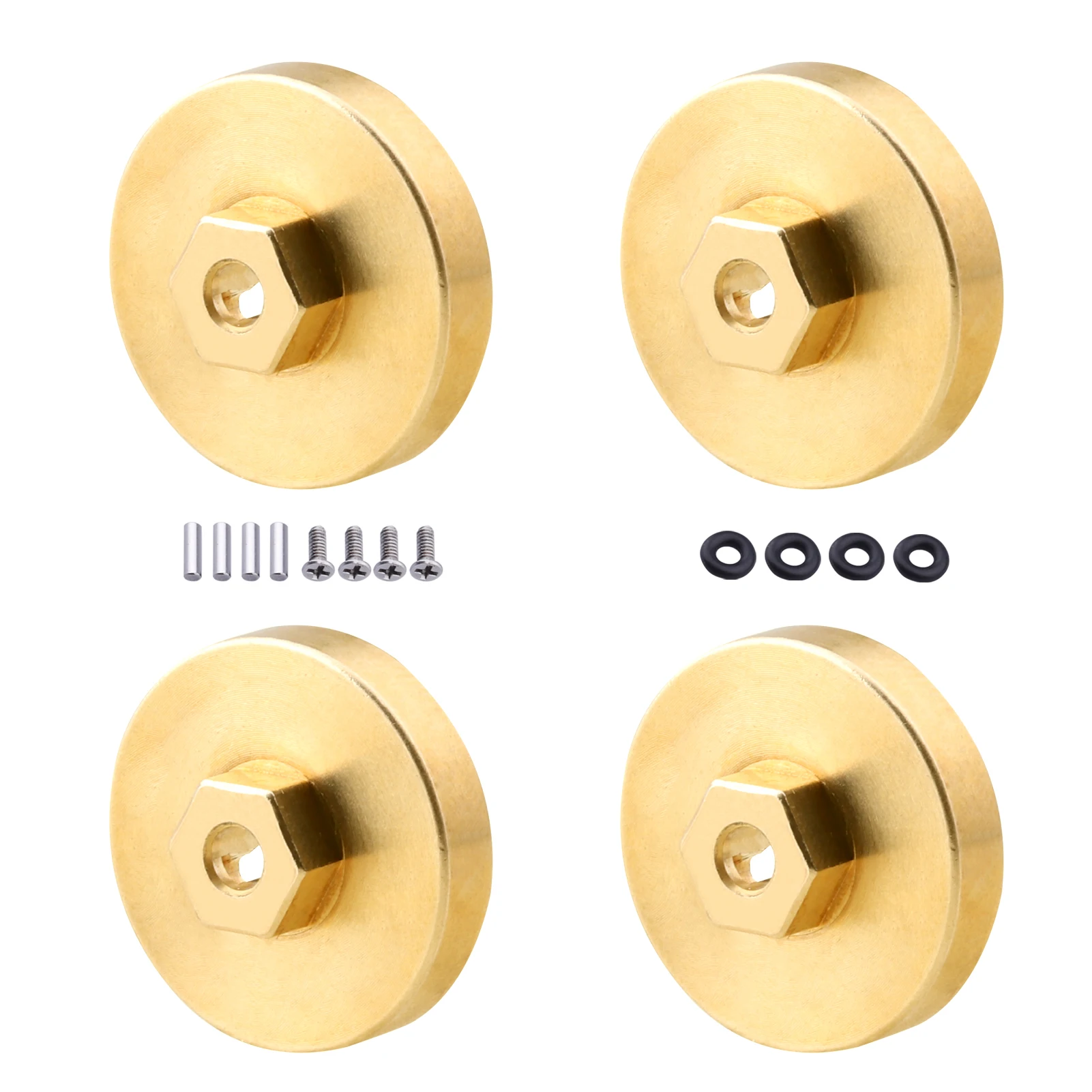 HobbyPark Brass Wheel Weights Hex Adapter for Axial SCX24 Deadbolt AXI90081 AXI00001 AXI00002 1/24 RC Crawler Upgrade Parts 4pcs