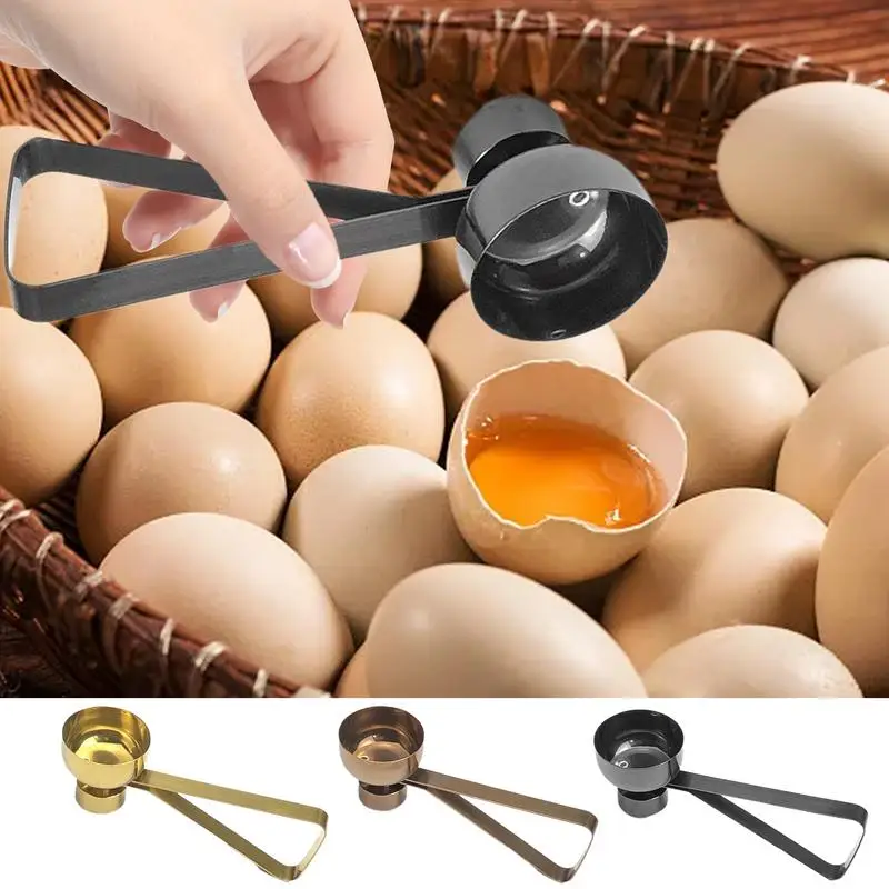 Egg Shell Opener stainless steel Double Head Egg Topper Shell Opener time saving egg breaker for Home Baking Cooking Kitchen