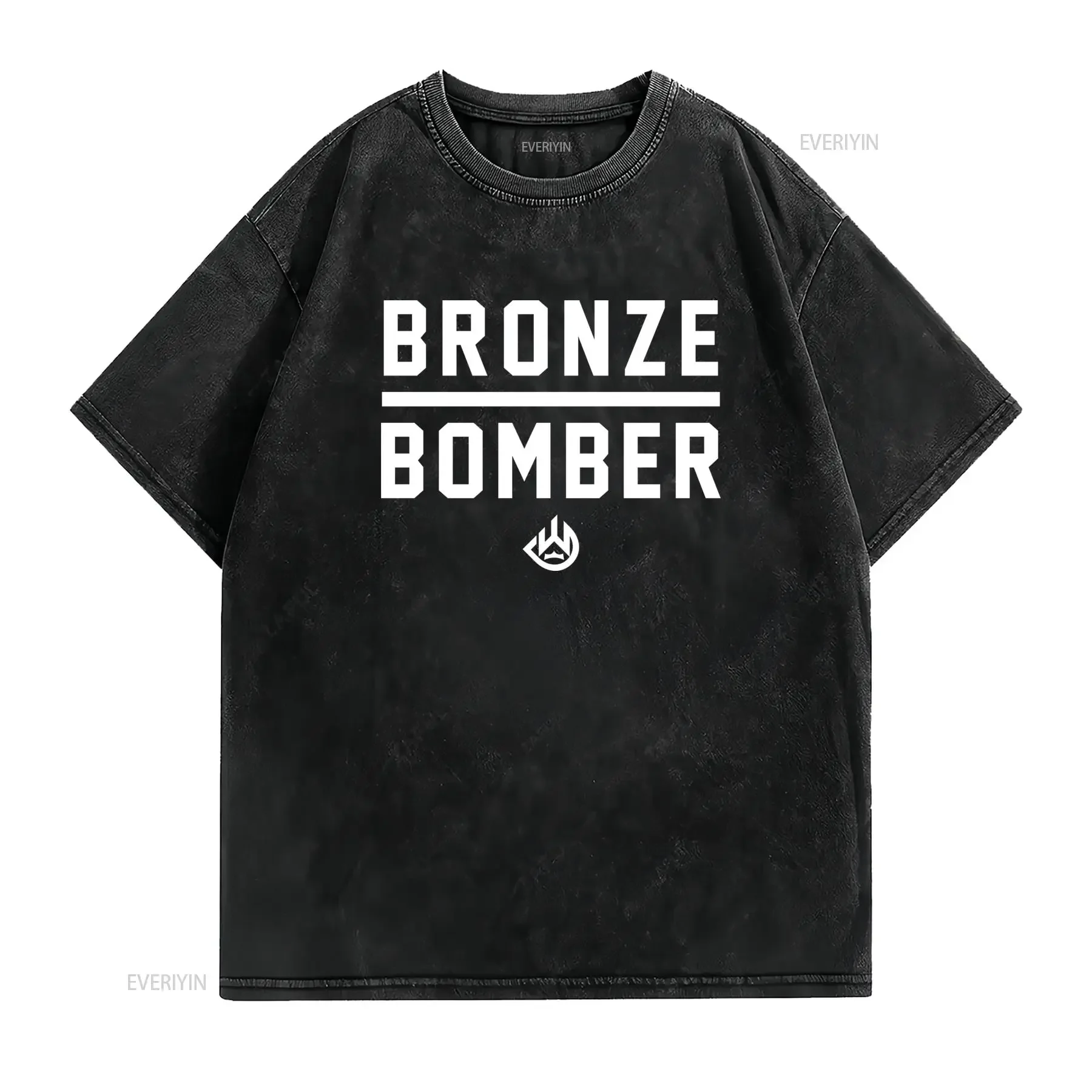 Streetwear Cool Bronze Bomber Print Casual T Shirt vintage Washed graphic Top For Everyday Wear Breathable Soft Stretched