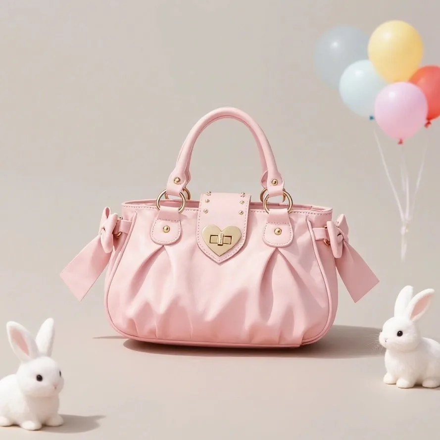 Japanese Niche Design Tote Bags for Women Mass-produced Girl Handbags Sweet Butterfly Bow Shoulder Bag Princess Style
