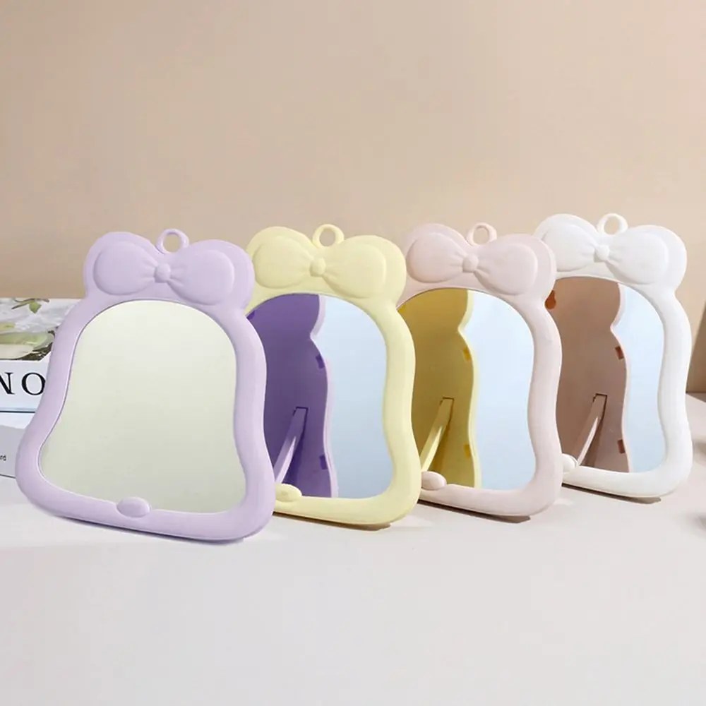 Creative Bow Makeup Mirror High-definition Foldable Dressing Mirror Versatile Beauty Mirror Student Dormitory
