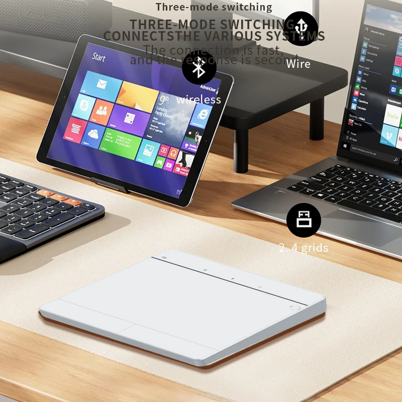 لوحة اللمس بلوتوث اللاسلكية والسلكية لوحة التتبع لـ Win/Mac/IOS متعددة الوظائف إيماءات لوحة التتبع اللاسلكية القابلة لإعادة الشحن