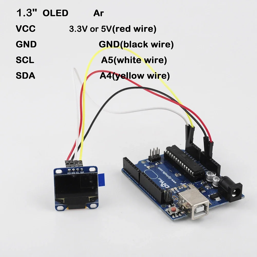 Módulo de exibição OLED para Arduino, Módulo OLED Driver, I2C, IIC, Serial 128X64, SH1106, 51, MSP420, STIM32, SCR, 1, 3 Polegada, azul, branco