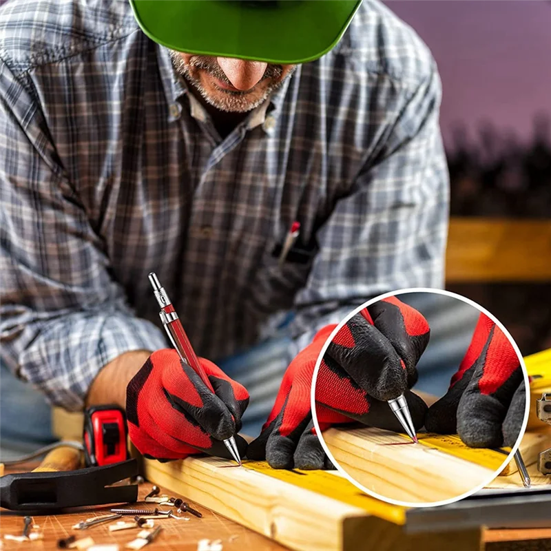 EDT-8 قطعة قلم لحام مع 96 قطعة 2 مللي متر عبوات قلم رصاص ميكانيكي مع أقلام نجار مبراة مدمجة