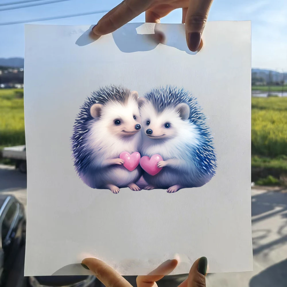 15 سنتيمتر الاطفال الكرتون الملونة القنفذ Dtf نقل جاهزة للضغط على بقع للملابس نقل الحرارة بقع ملصقات #4