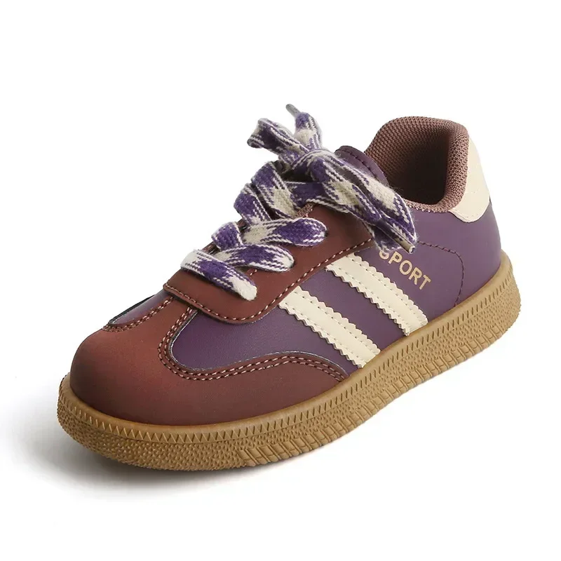 

Обувь на толстой подошве для мальчиков и девочек, нескользящая обувь, детская обувь, модная детская повседневная обувь в полоску с цветовыми блоками, студенческая спортивная обувь для активного отдыха