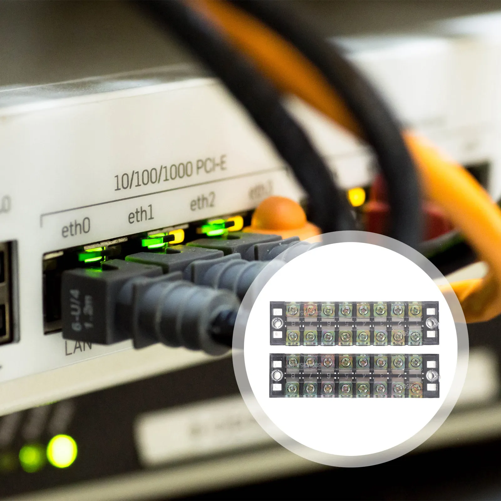 2Pcs Dual Row Terminal Positions 25A 600V Screw Terminal Strip Barrier Strip Pre-Insulated Electrical Wiring Connectors