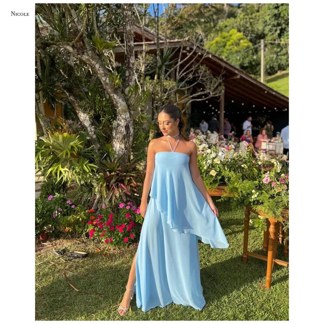 

Nicole Elegant Prom Dresses Luxury Evening Dress 2025 Tube Top Custom Made Robes De Cocktail Line A Wedding Dresses Wedding