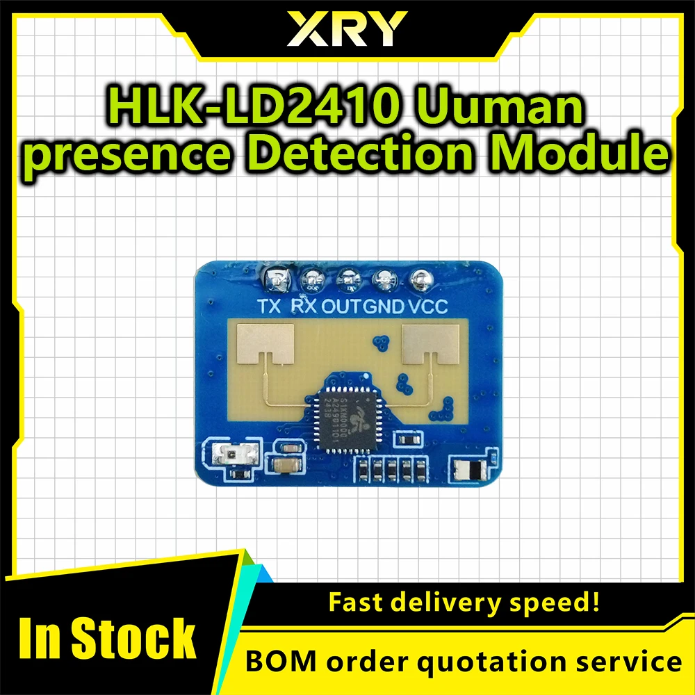 HLK-LD2410C 24G mmWave FMCW Millimeter Wave 5M Human Presence Status Radar Sensor Motion Detection Module High Sensitivity Cable