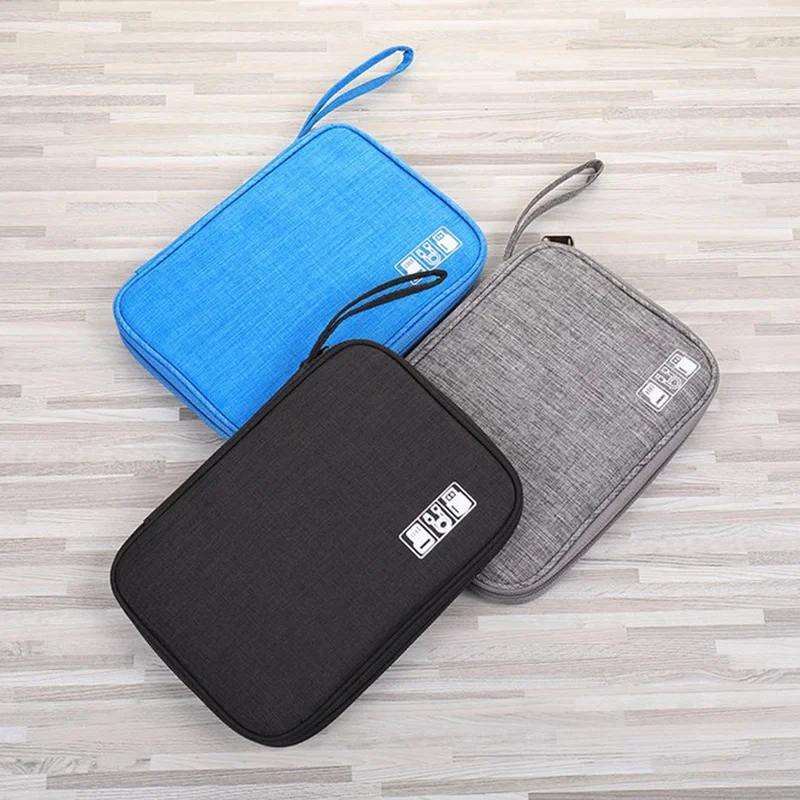 Portable Travel Cable Bag Waterproof USB Storage Bag Phone Cable Organizer Earphone Carrying Case Pouch Cable Protector
