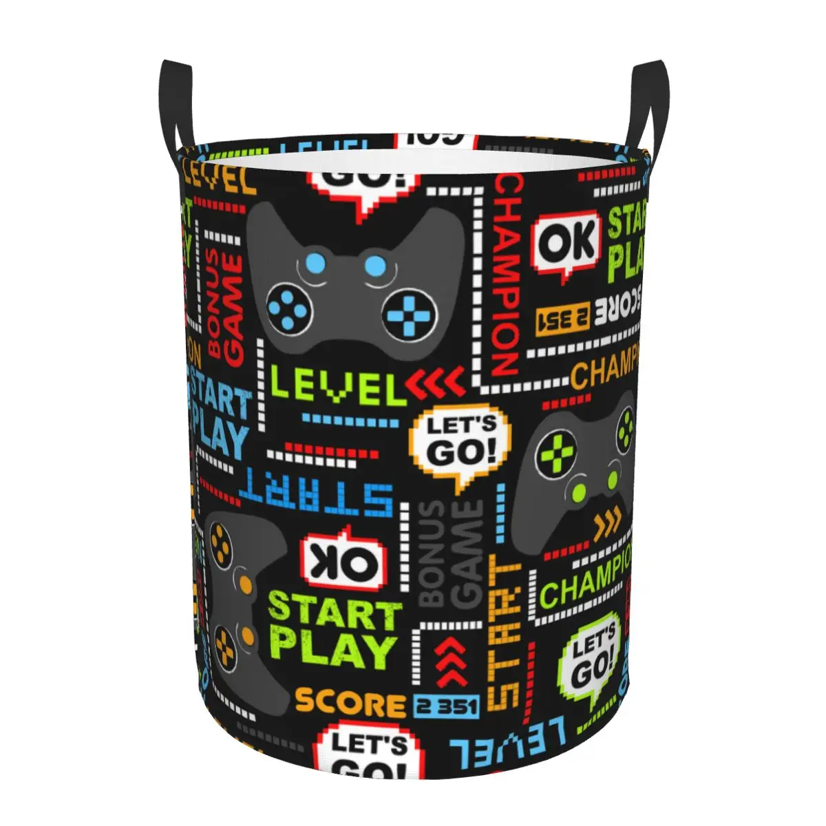 Custom Game Controller Laundry Hamper Large Storage Basket Gamer Gift Kids Nursery Toy Organizer