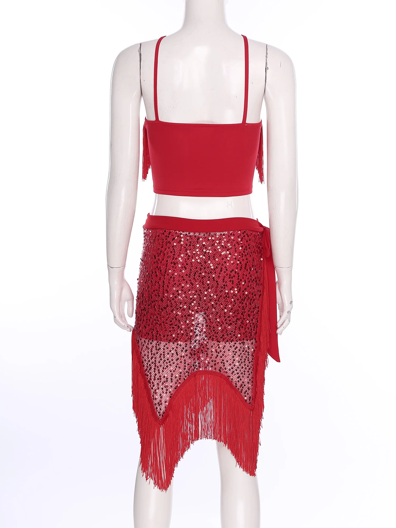 Costume da danza del ventre da donna Set reggiseno con paillettes Pantaloncini con lacci Sciarpa sui fianchi Pantaloncini di sicurezza Abbigliamento da ballo in 3 pezzi Tango latino Prestazioni jazz