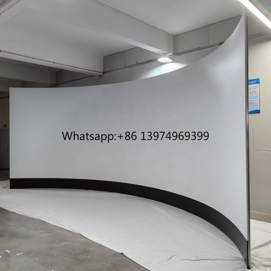Custom 180-Degree Curved Projection Screen for Flight Simulator for Simulation Environment