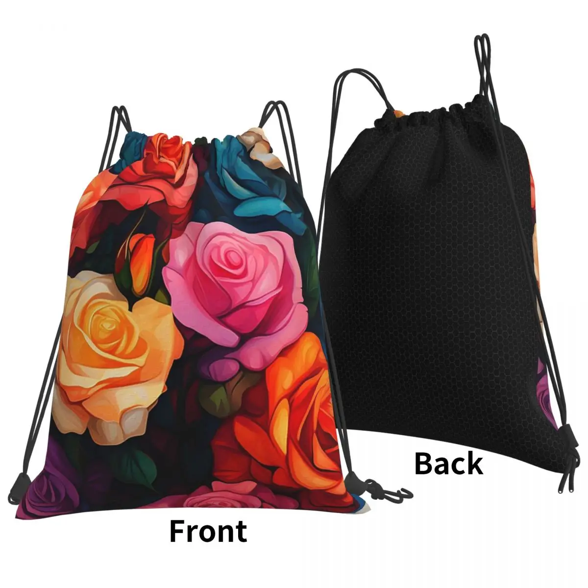 Roses Of Colors Backpacks Casual Drawstring Bags Shoes Bag Book Bags for Man Woman Students