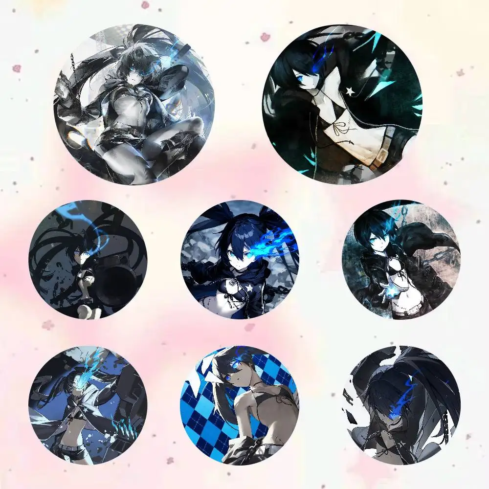 Anime BLACK ROCK SHOOTER Anime Game Button Pin Cartoon Brooch Bag Clothes Decor Badge Accessories Friends Gifts