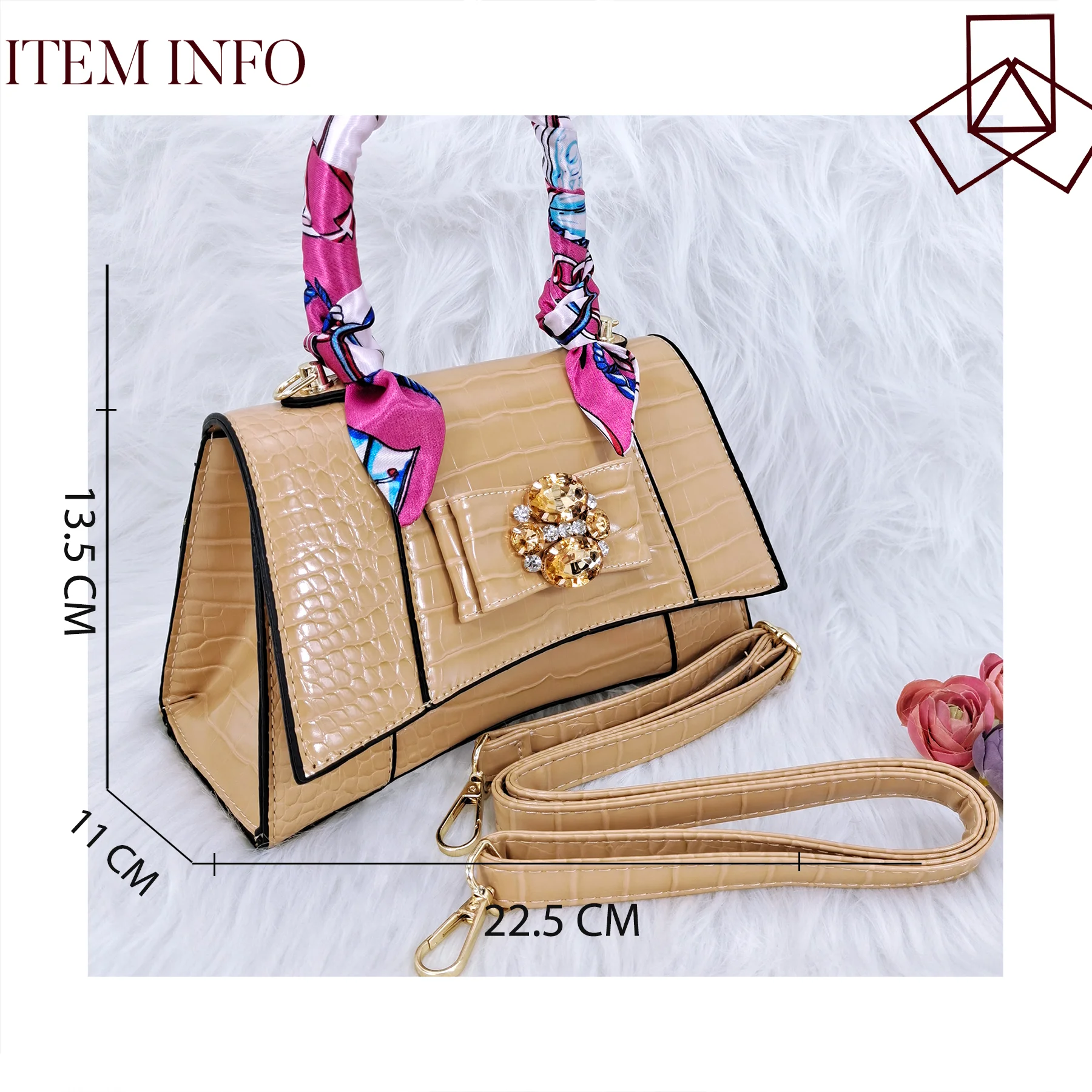 Italian Design Two-Purpose Women's Bag And Shoes Nigerian Style Cube Bag With Multi-Color Ribbon Suitable For Banquet Or Office