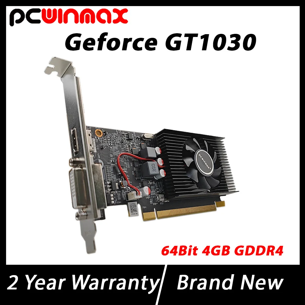 

PCWINMAX New GT 1030 4GB DDR4 64Bit Gaming Graphics Card Low Profile GPU Desktop Video Card