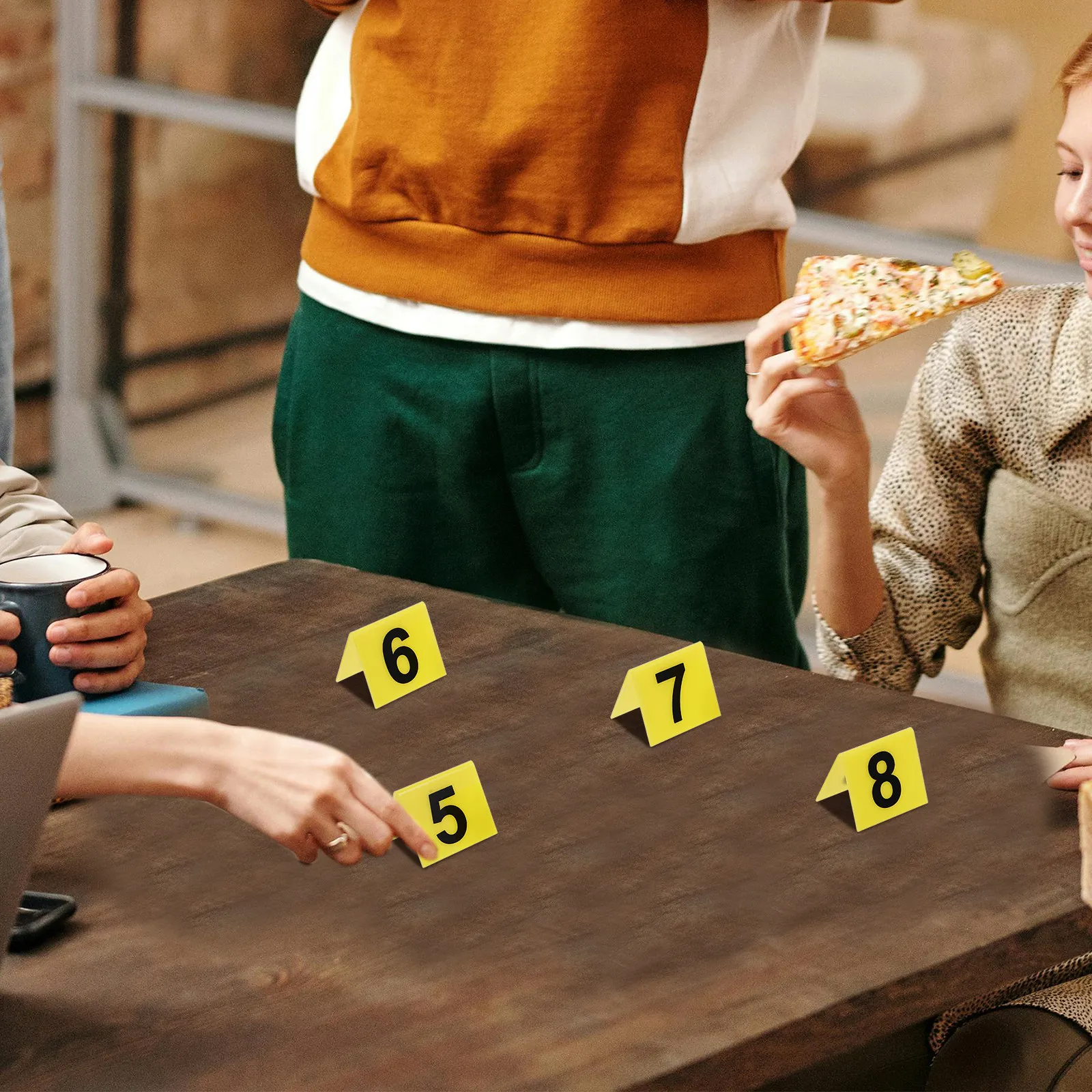 12Pcs Reusable Acrylic Number Markers V-Shape Design Crime Scenes Party Decorations Game Supplies Detective Scene Table