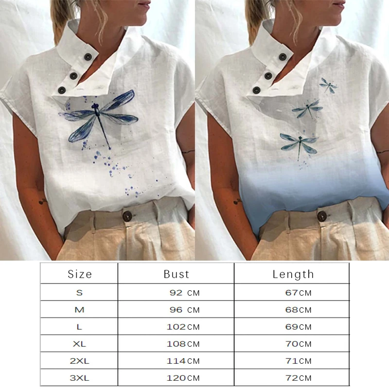 Women Vintage Blouse  Fashion Short Sleeve Elegant Cotton White Shirt Summer Casual Chic Y2K Streetwear Tunic Tops