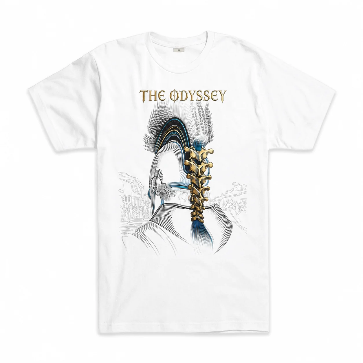 2026 The Odyssey Greek Myth T-Shirt Unisex Cotton Short Sleeve Tee Ancient Warrior Helmet Art Graphic Men Women Mythology Lover