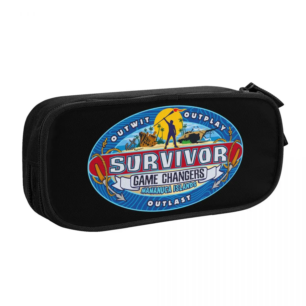 Custom Adventure Game TV Show Survivor Mamanuca Cute Pencil Case Girls Boys Large Capacity Pencil Bag Students Stationery