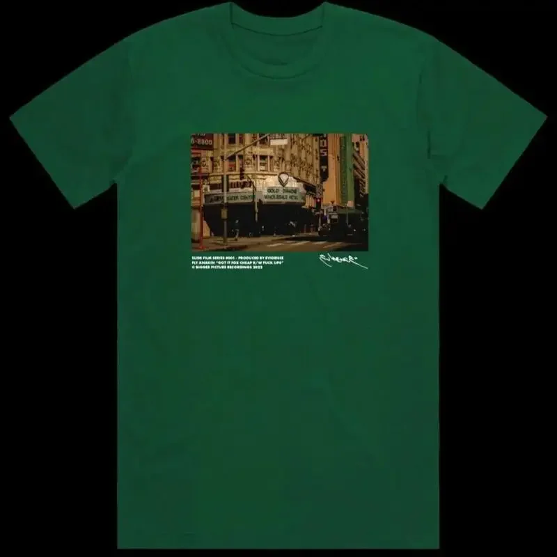 Rap Hip Hop T Shirt Evidence Men's Medium Green Slide Film Series New Sealed