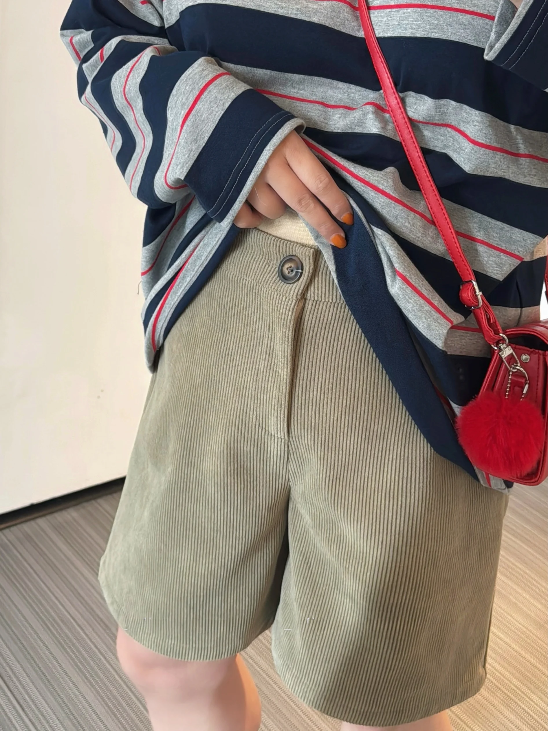 

Thiened Corduroy Wide Leg ort Pants Casual Pants Autumn Winter New Sle plus Size Women's High Waist Straight Tube Pants