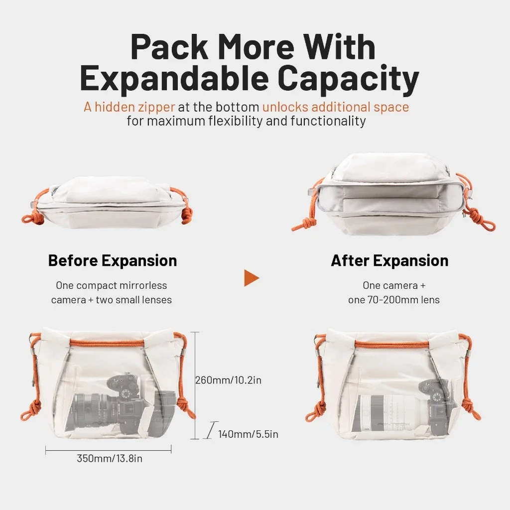 PGYTECH OneGo сумка через плечо с веревочным ремнем, сумка через плечо, сумка для фотосъемки на одно плечо, внутренняя сумка, подходит для сумки для камеры Sony Canon